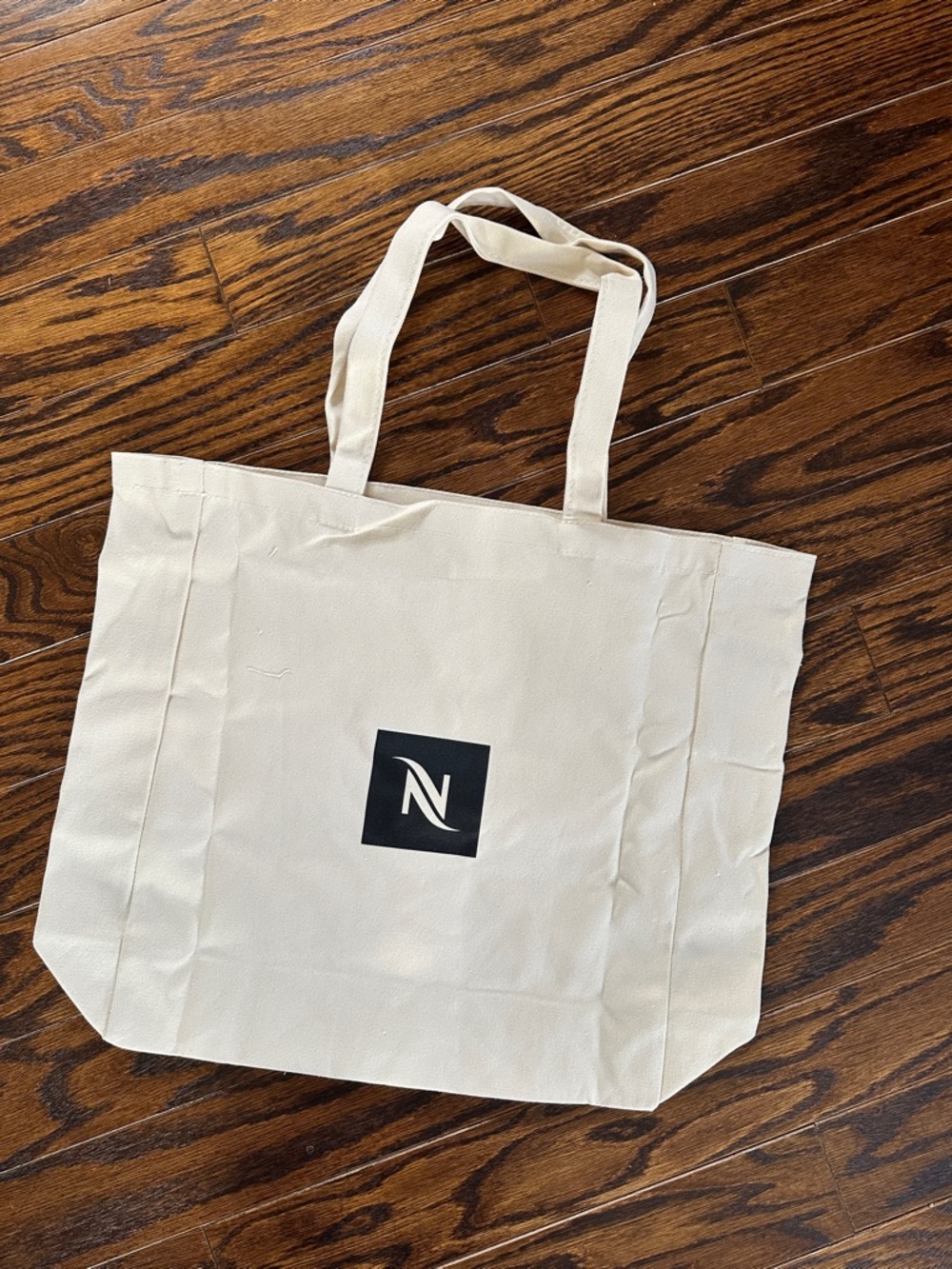Nespresso Cream Canvas Tote with Black Logo